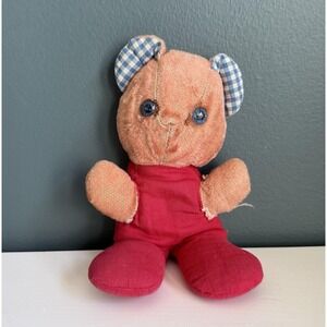 Vintage Antique Knickerbocker Teddy Bear Twin Stuffed Animal Plush 7"‎ T21